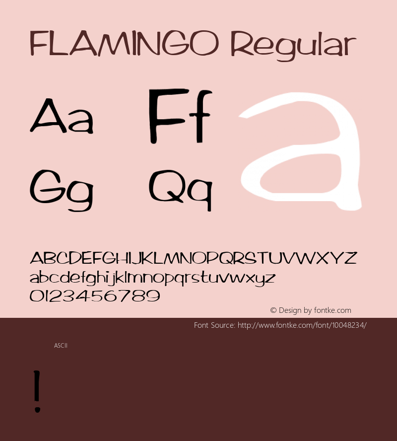 FLAMINGO Regular Unknown Font Sample