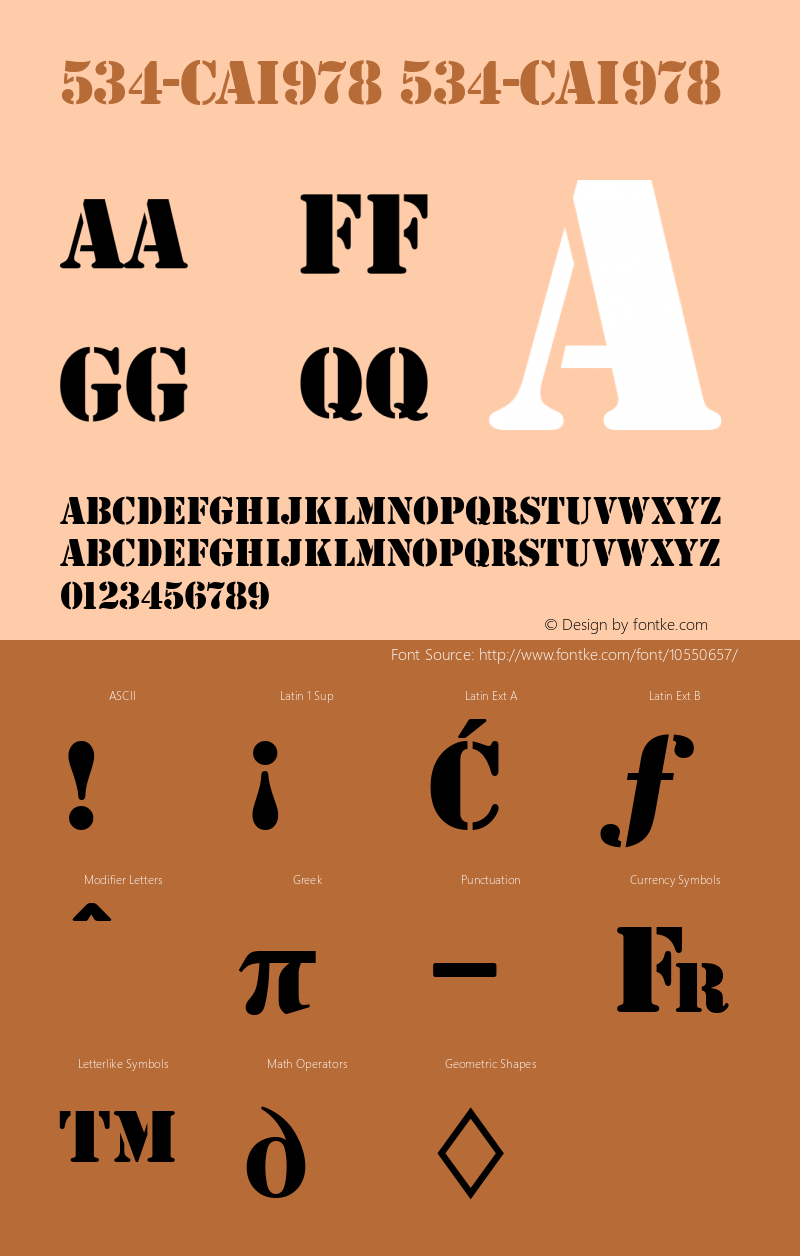 534-CAI978 534-CAI978 Version 3.0 Font Sample