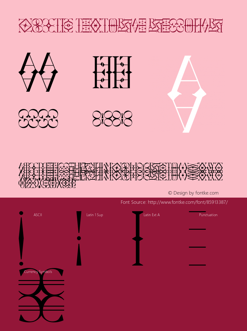 Noctis Texturae Regular Version 1.000 Font Sample