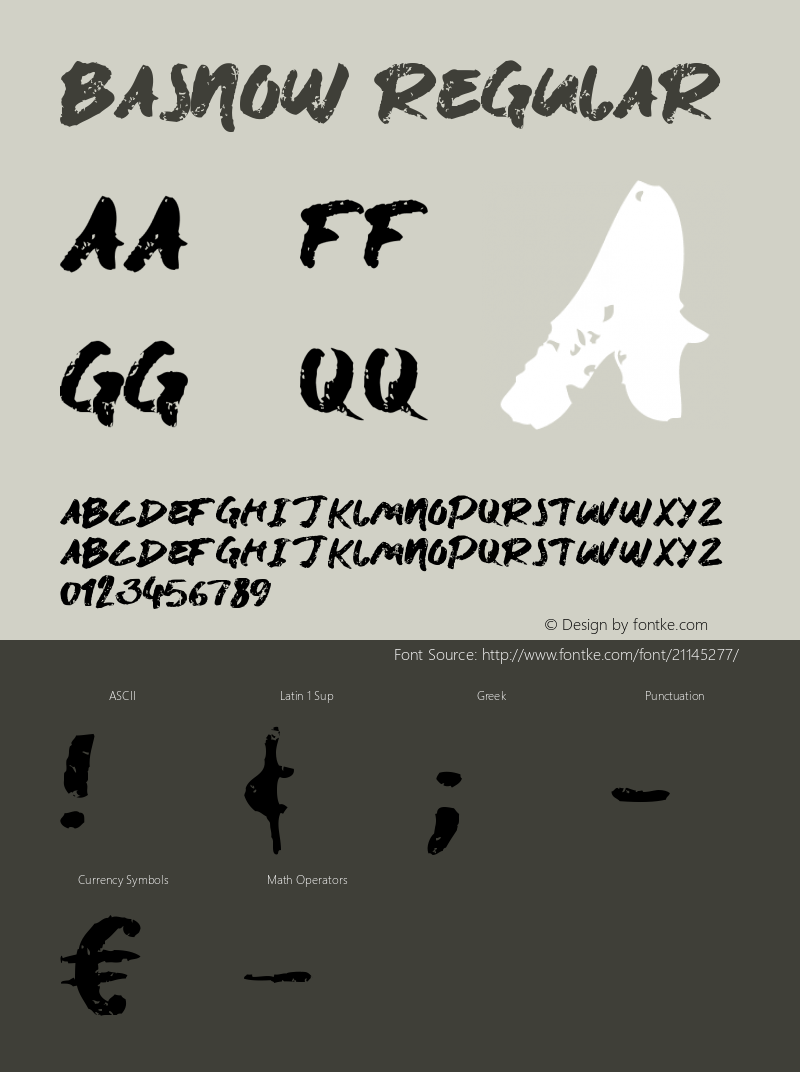 basnow Version 1.00 May 22, 2017, initial release Font Sample
