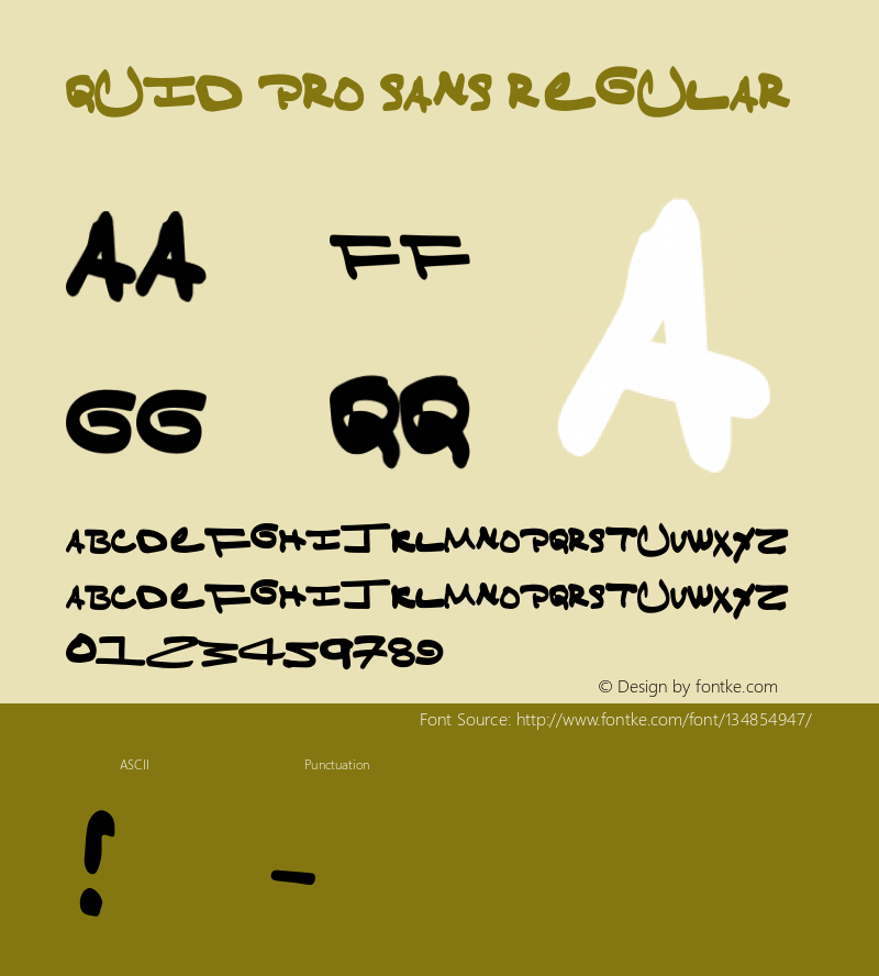 Quid Pro Sans Regular Version 1.001;hotconv 1.0.109;makeotfexe 2.5.65596 Font Sample
