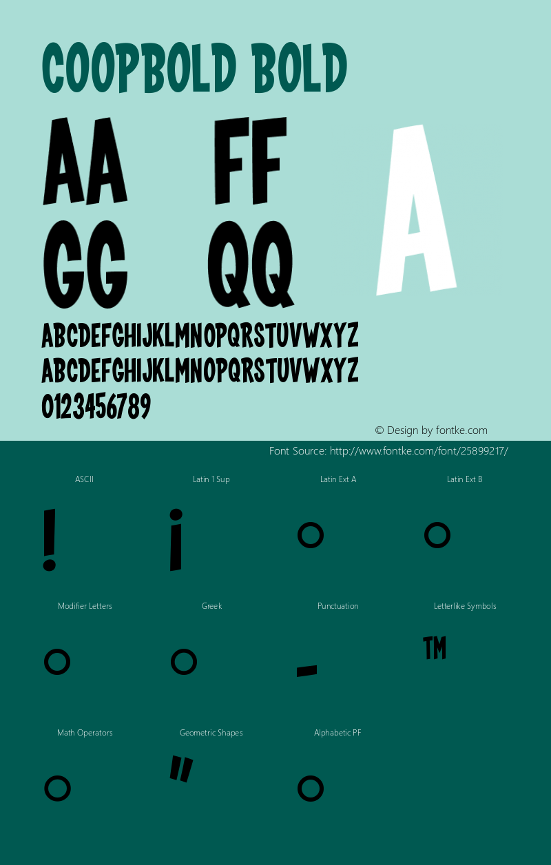 CoopBold Version 001.000 Font Sample