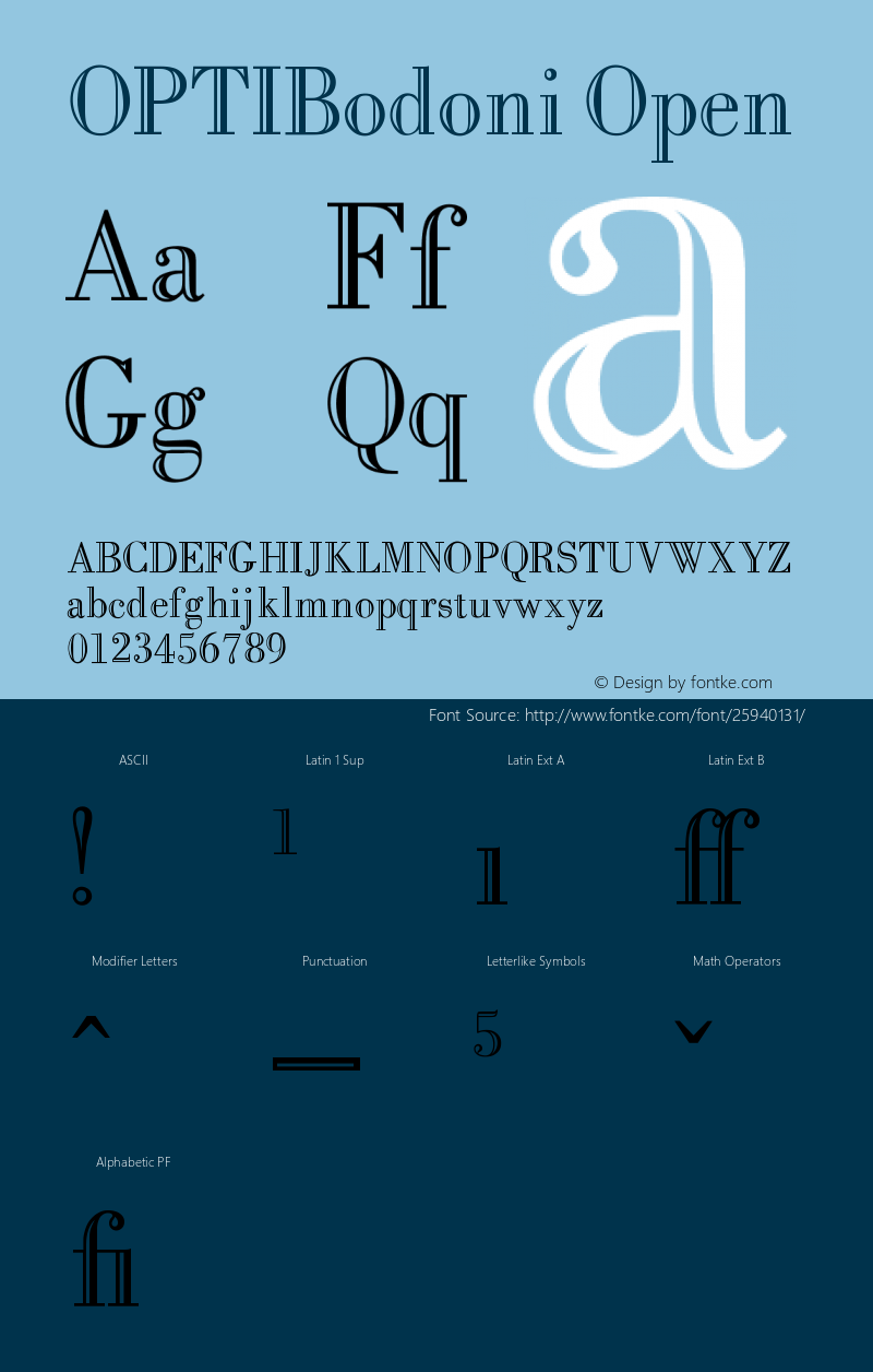 OPTIBodoni-Open Version 001.000 Font Sample