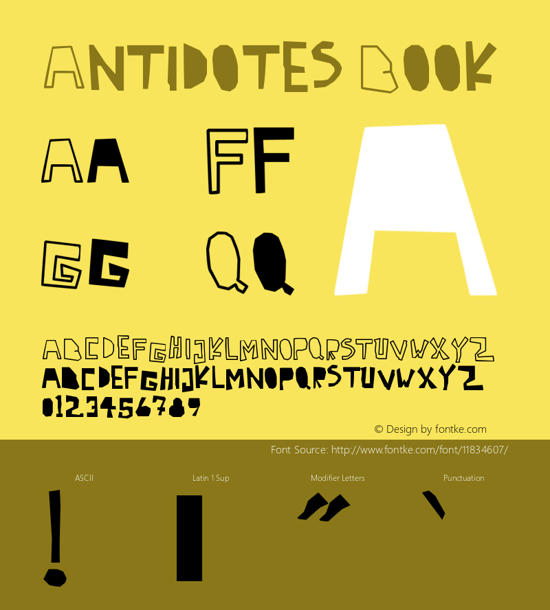 Antidotes Book Version 1.00 August 9, 2008, Font Sample