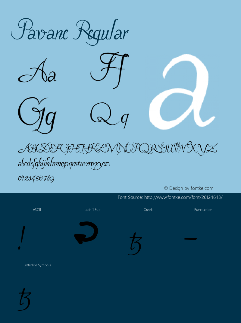 Pavane Macromedia Fontographer 4.1.4 11/26/01 Font Sample