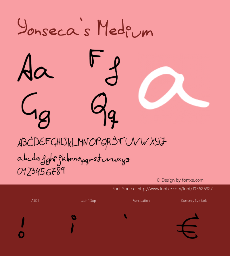 Yonseca's Medium Version 001.000 Font Sample