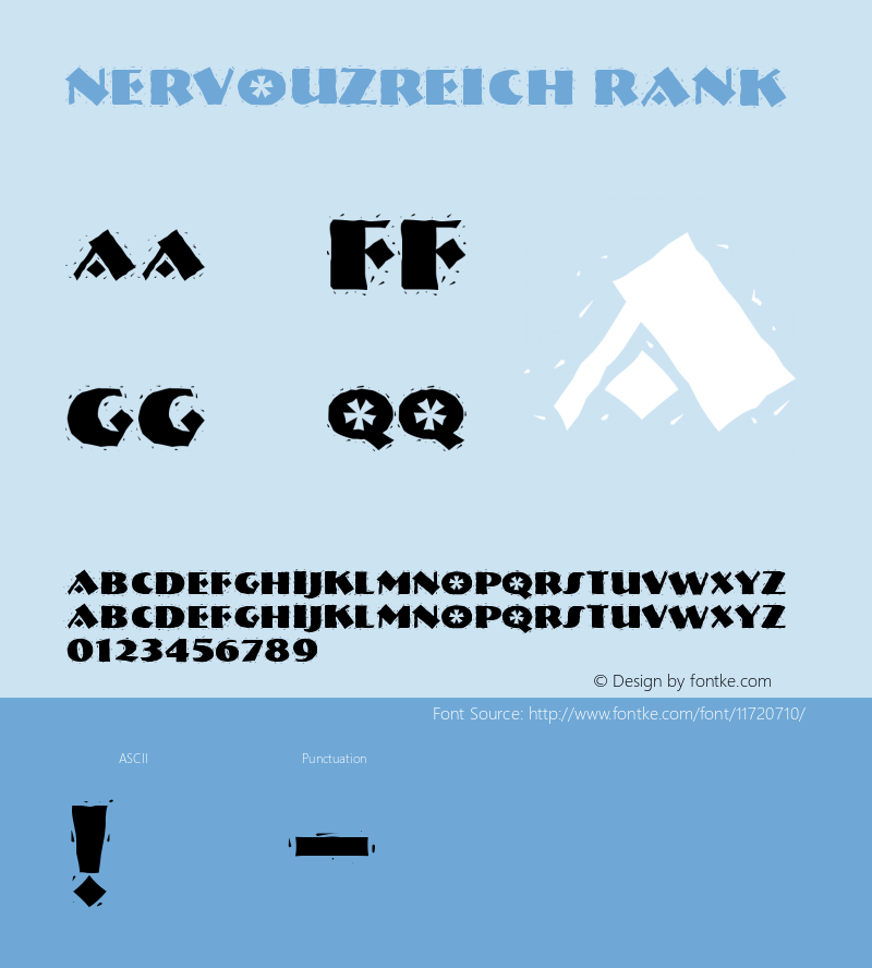 NervouzReich Rank Version Altsys Fontographer Font Sample