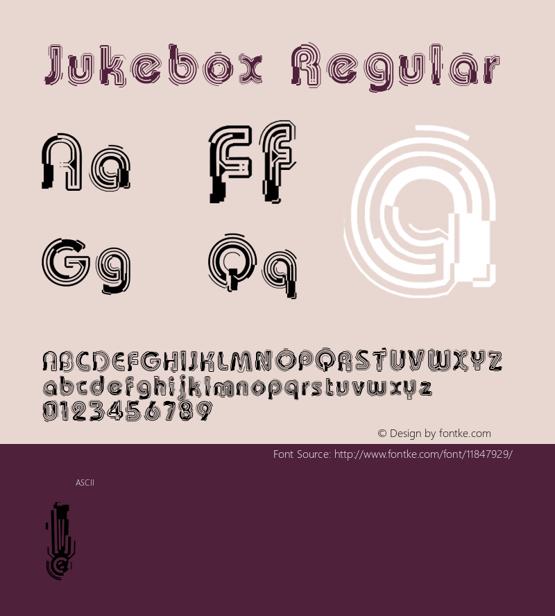 Jukebox Regular Version 1.0 Font Sample