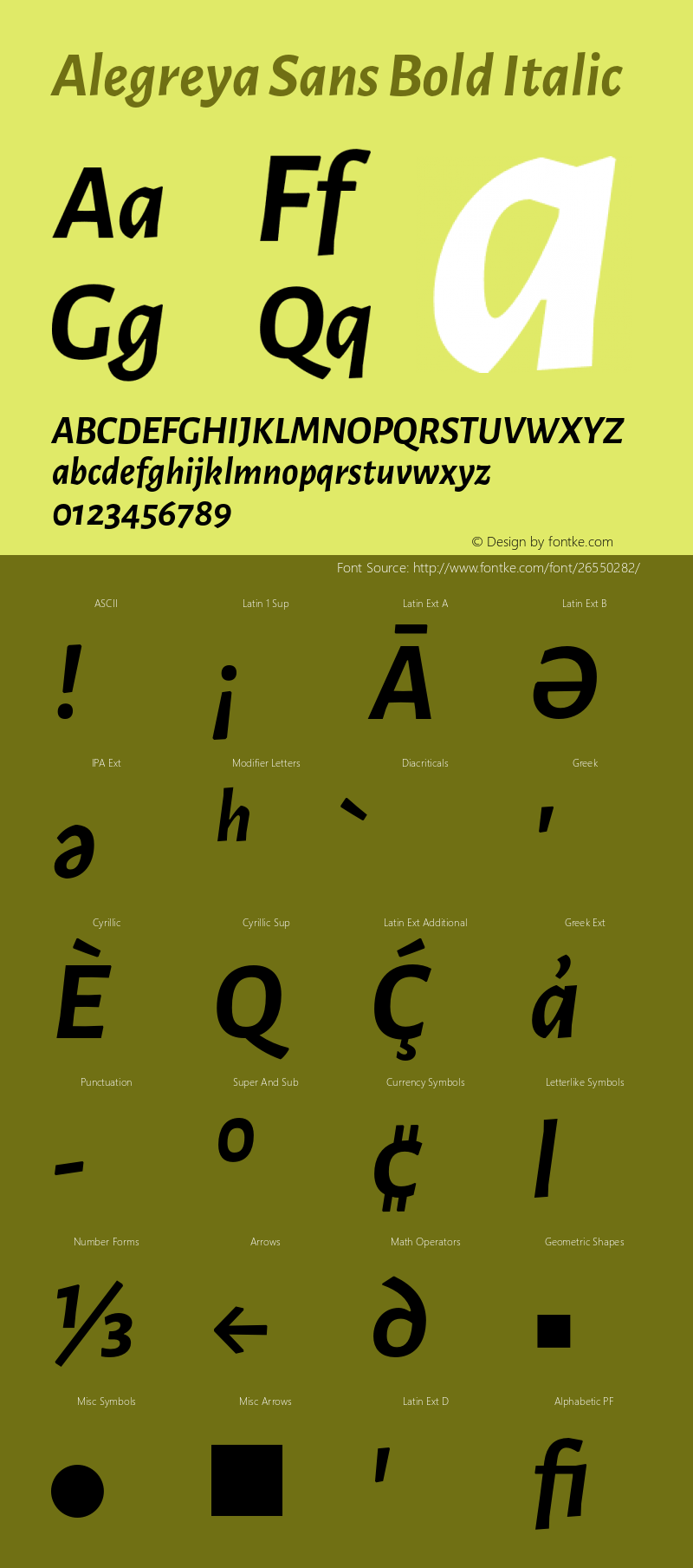 Alegreya Sans Bold Italic Version 2.000;PS 002.000;hotconv 1.0.88;makeotf.lib2.5.64775 Font Sample