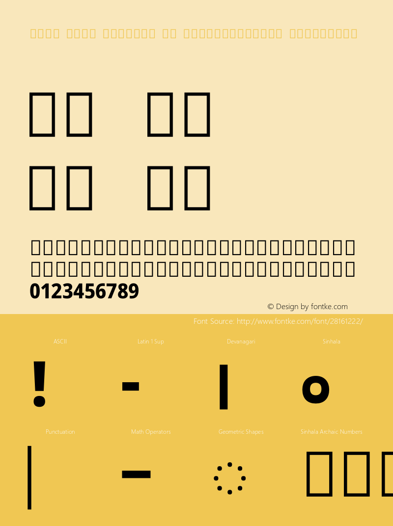 Noto Sans Sinhala UI SemiCondensed ExtraBold Version 2.000 Font Sample