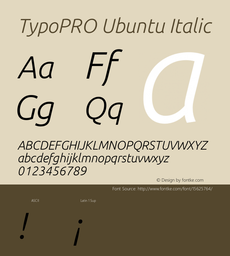 TypoPRO Ubuntu Italic 0.83 Font Sample