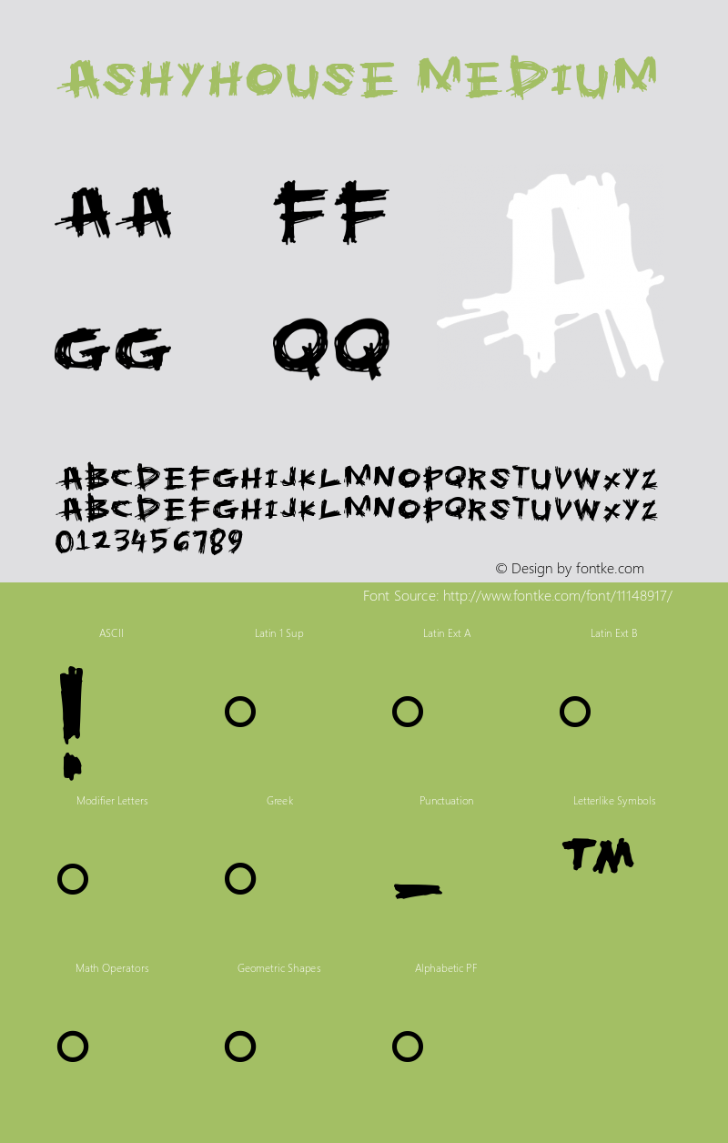 Ashyhouse Medium Version 001.000 Font Sample