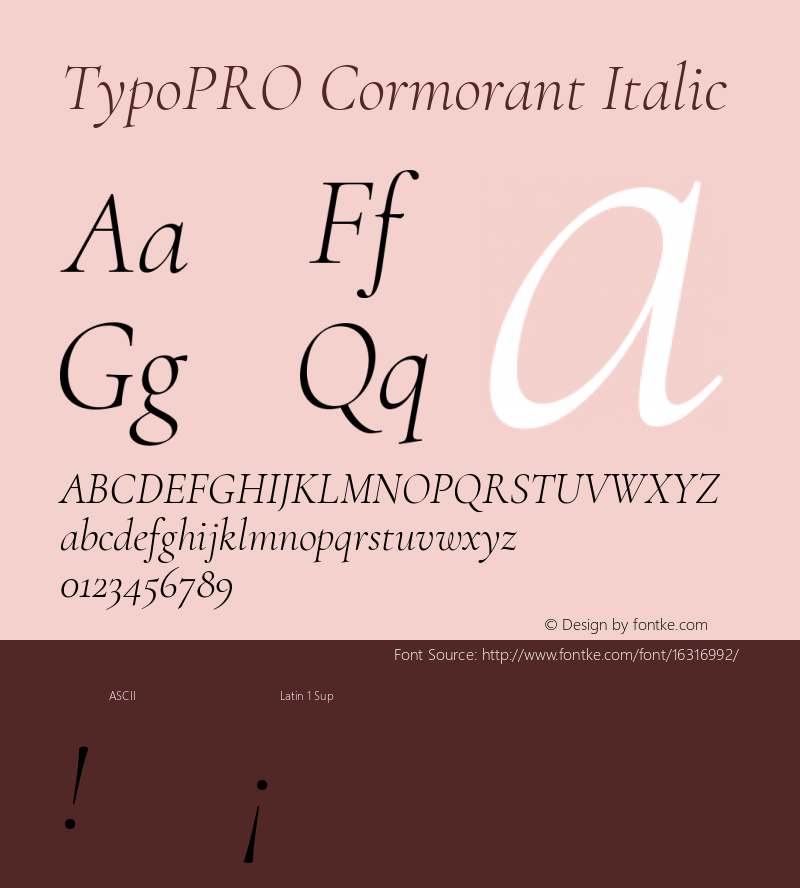 TypoPRO Cormorant Italic Version 2.001 Font Sample