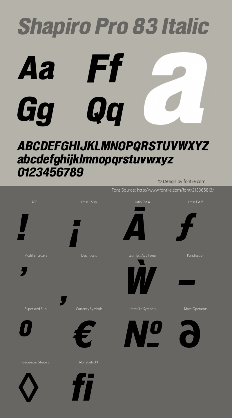 Shapiro Pro 83 Italic Version 4.000图片样张