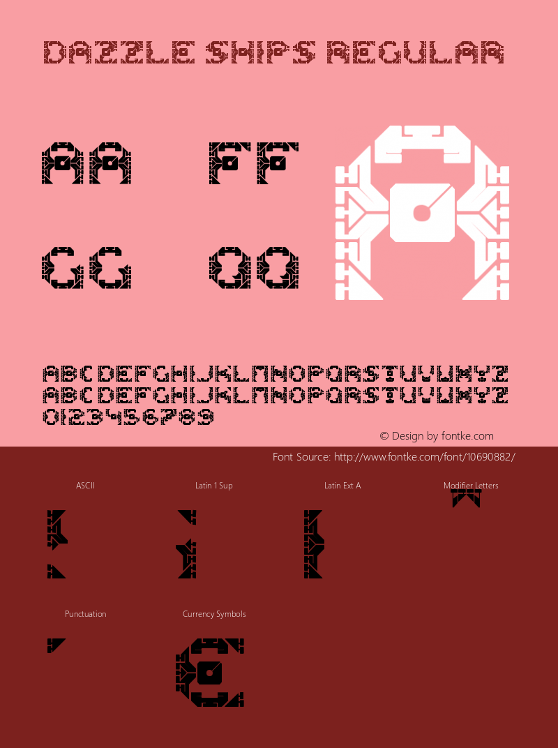 Dazzle Ships Regular OTF 4.000;PS 001.001;Core 1.0.29 Font Sample