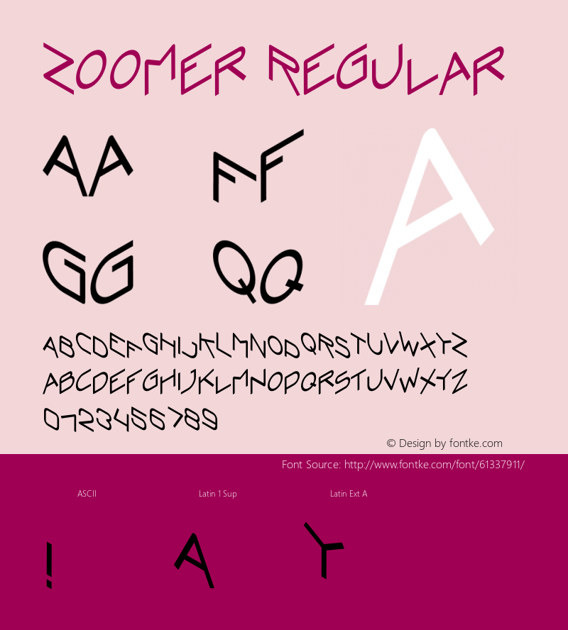 Zoomer Version 1.001;Fontself Maker 3.5.1 Font Sample