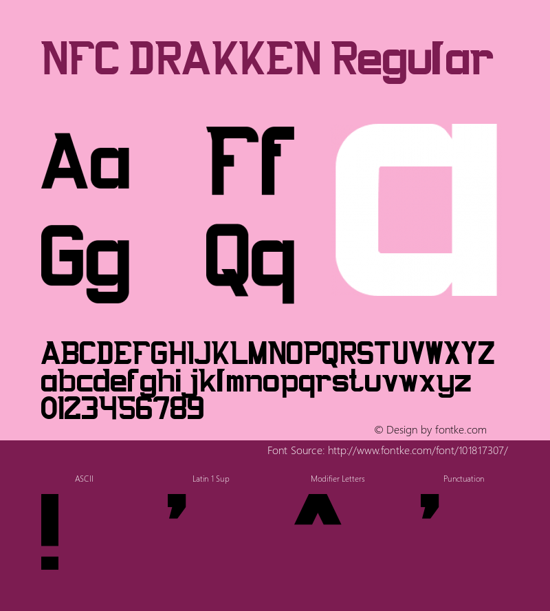 NFC DRAKKEN Regular Version 1.000 Font Sample