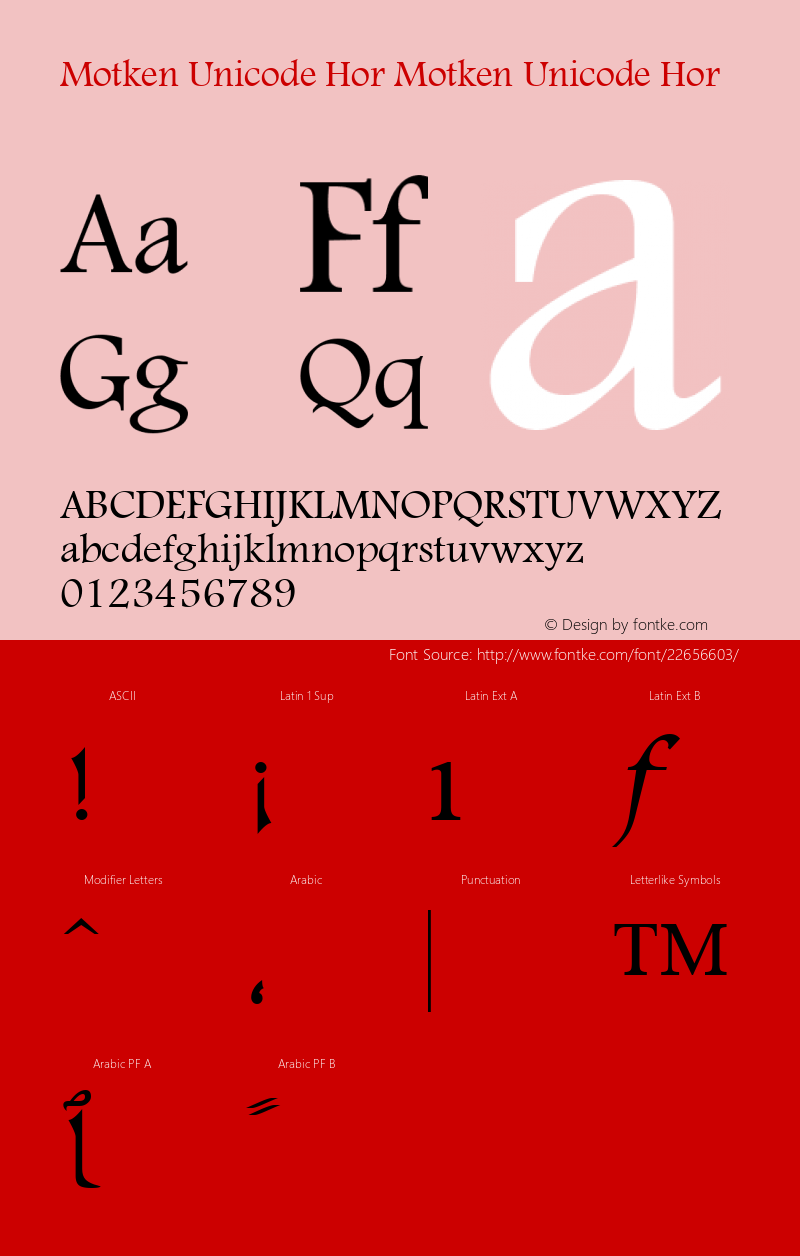 Motken Unicode Hor Motken Unicode Hor Font Sample