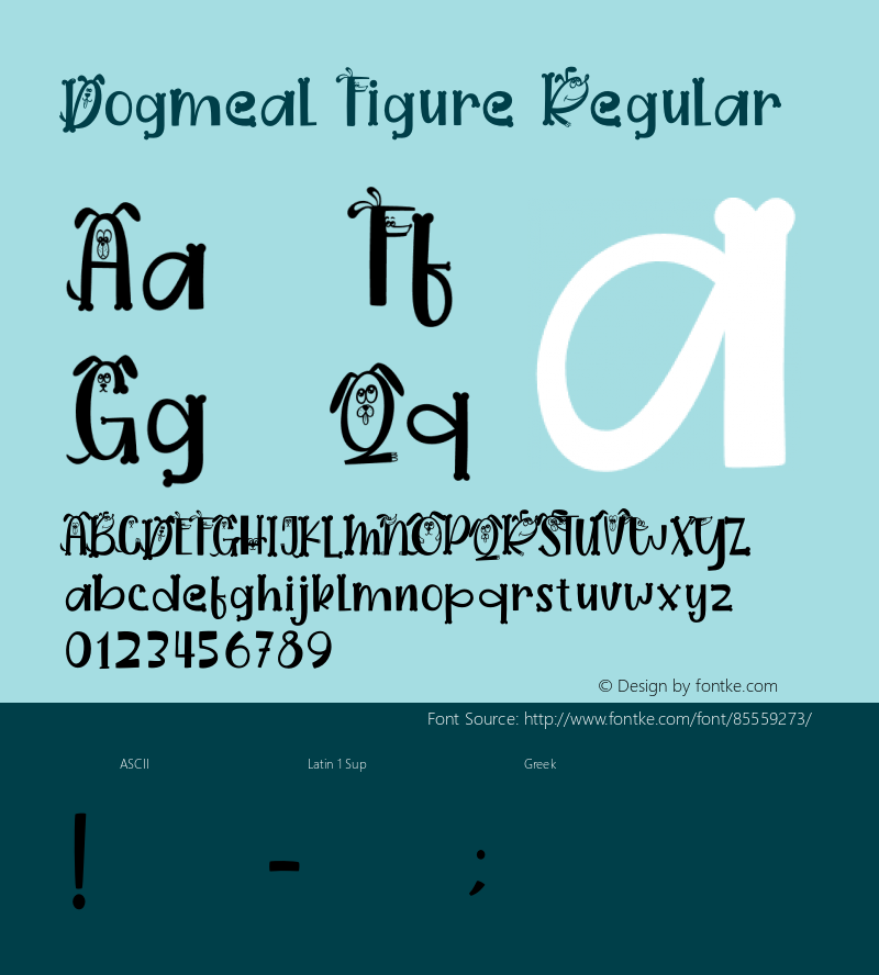 Dogmeal Figure Version 1.00;August 08, 2020 Font Sample