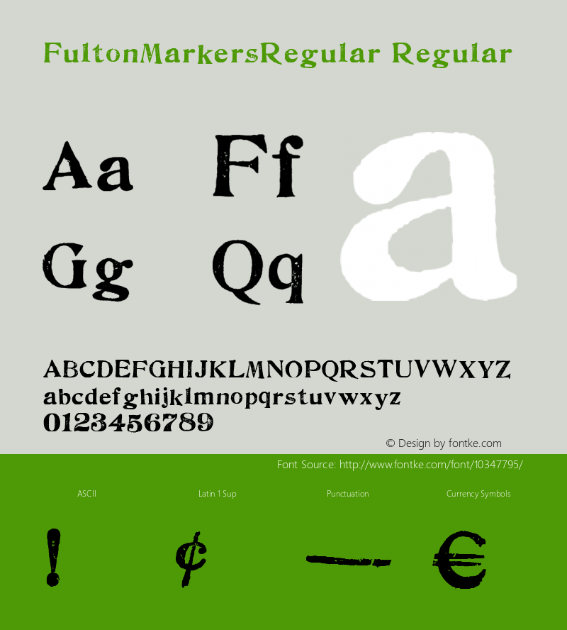 FultonMarkersRegular Regular Unknown Font Sample