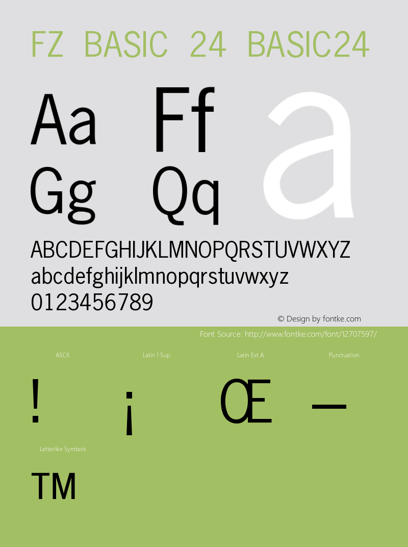 FZ BASIC 24 BASIC24 Version 1.000 Font Sample