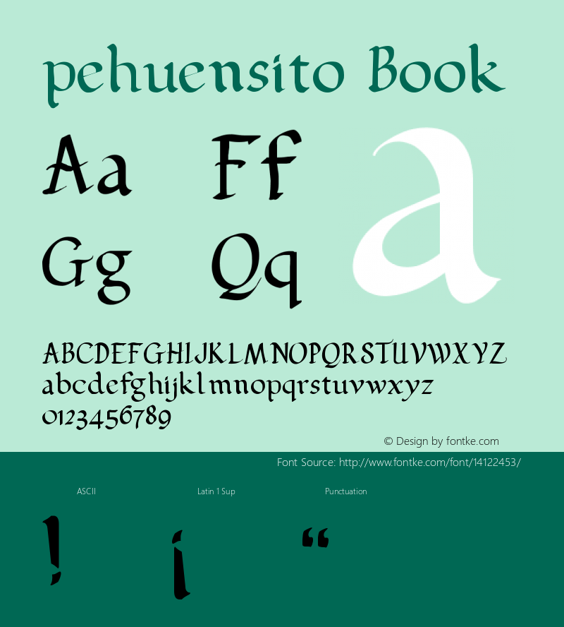 pehuensito Book Version 1.0 Font Sample