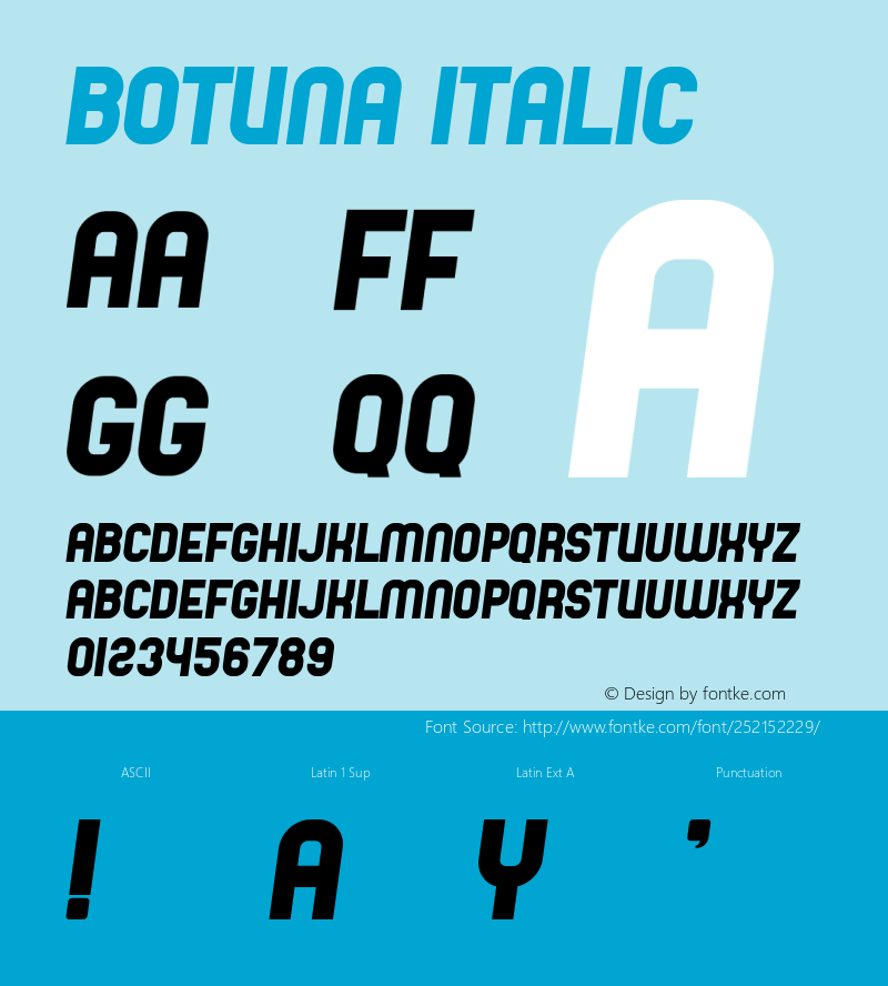 Botuna Italic Version 1.001;Fontself Maker 3.5.8图片样张