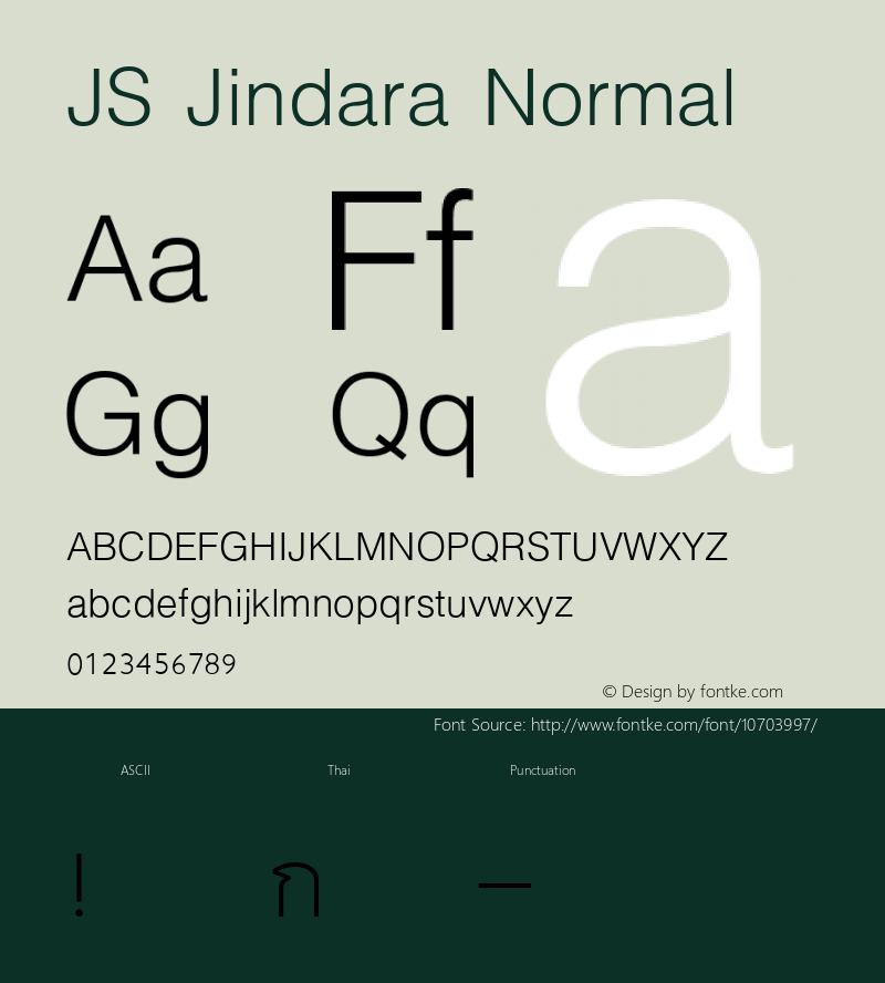 JS Jindara Normal Version 1.1; 2001 Font Sample