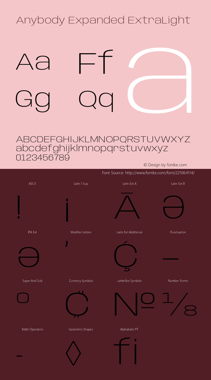 Anybody Expanded ExtraLight Version 1.111图片样张