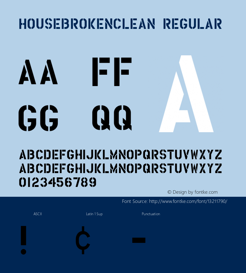 HouseBrokenClean Regular 001.000 Font Sample