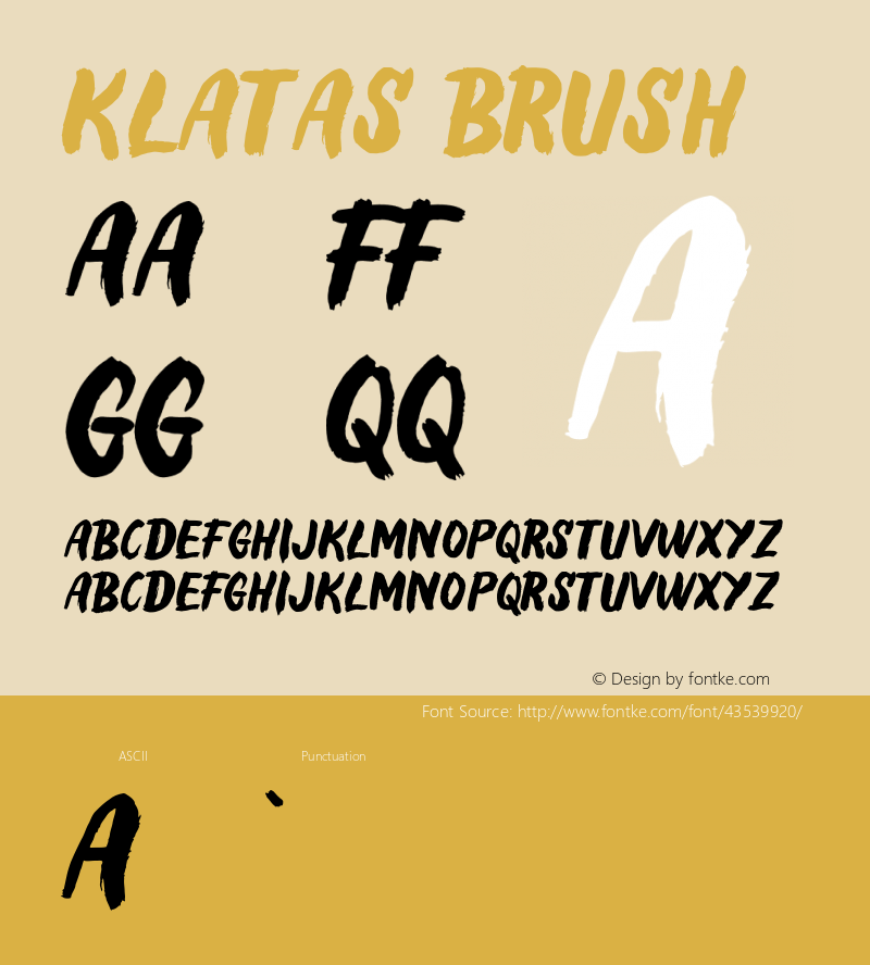 Klatas Brush Version 1.0 Font Sample