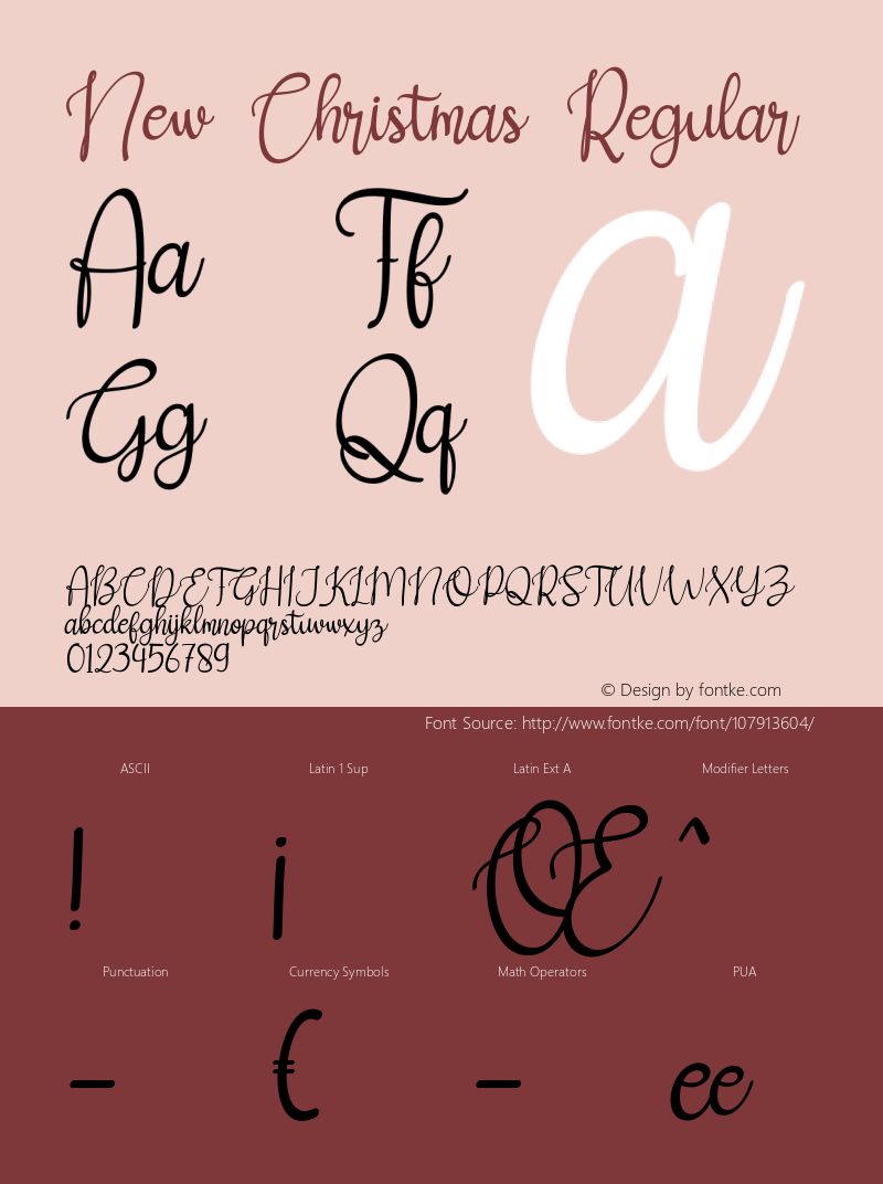 NewChristmas  Font Sample