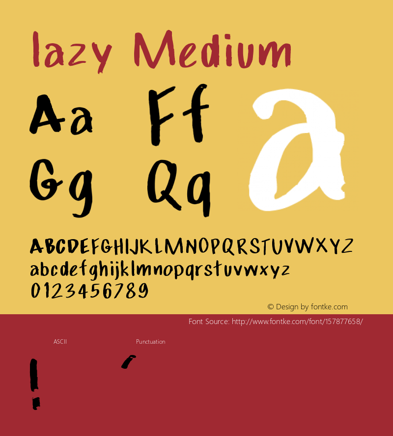 lazy Version 001.000 Font Sample