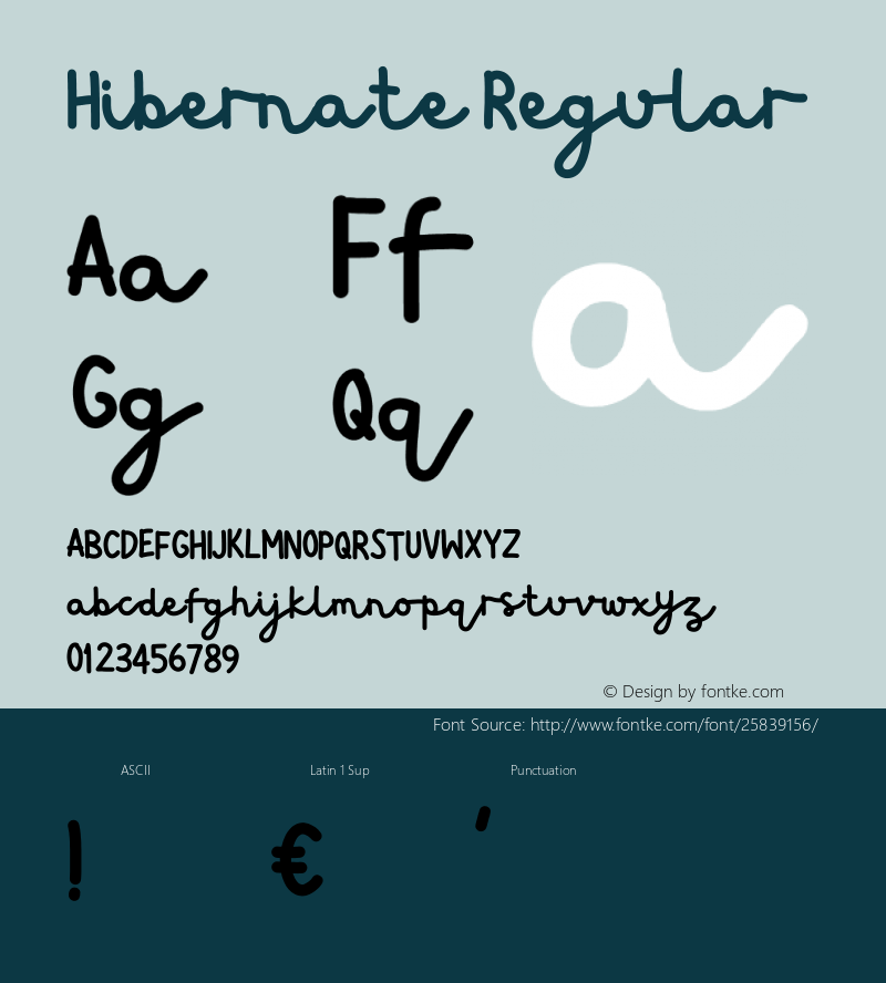 Hibernate Version 01.0 Font Sample