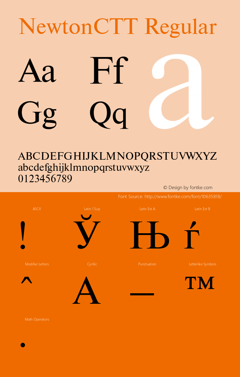 NewtonCTT Regular TrueType Maker version 1.10.00 Font Sample