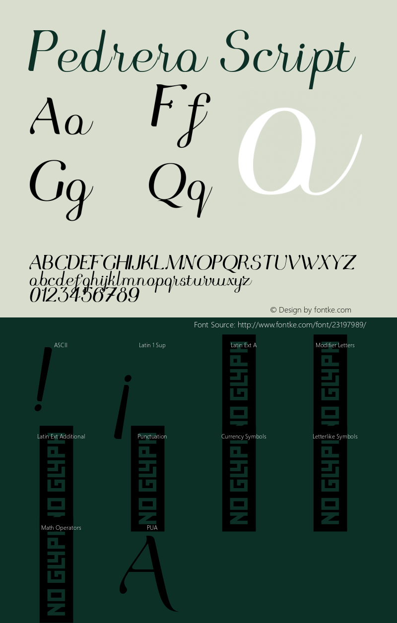 Pedrera-Script Version 1.000 Font Sample