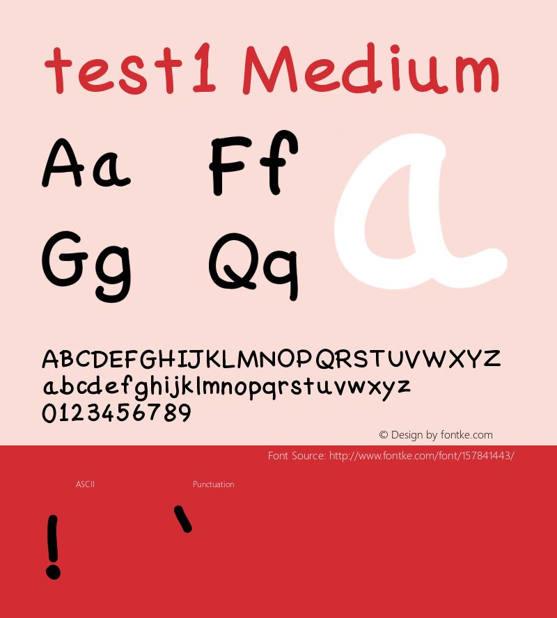 test1 Version 001.000 Font Sample