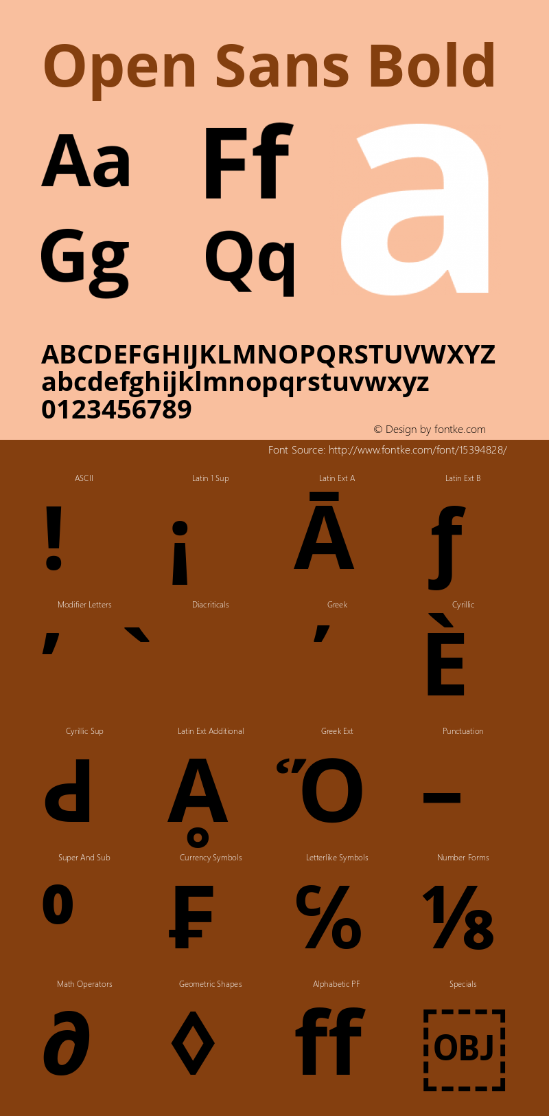 Open Sans Bold Version 1.10 Font Sample