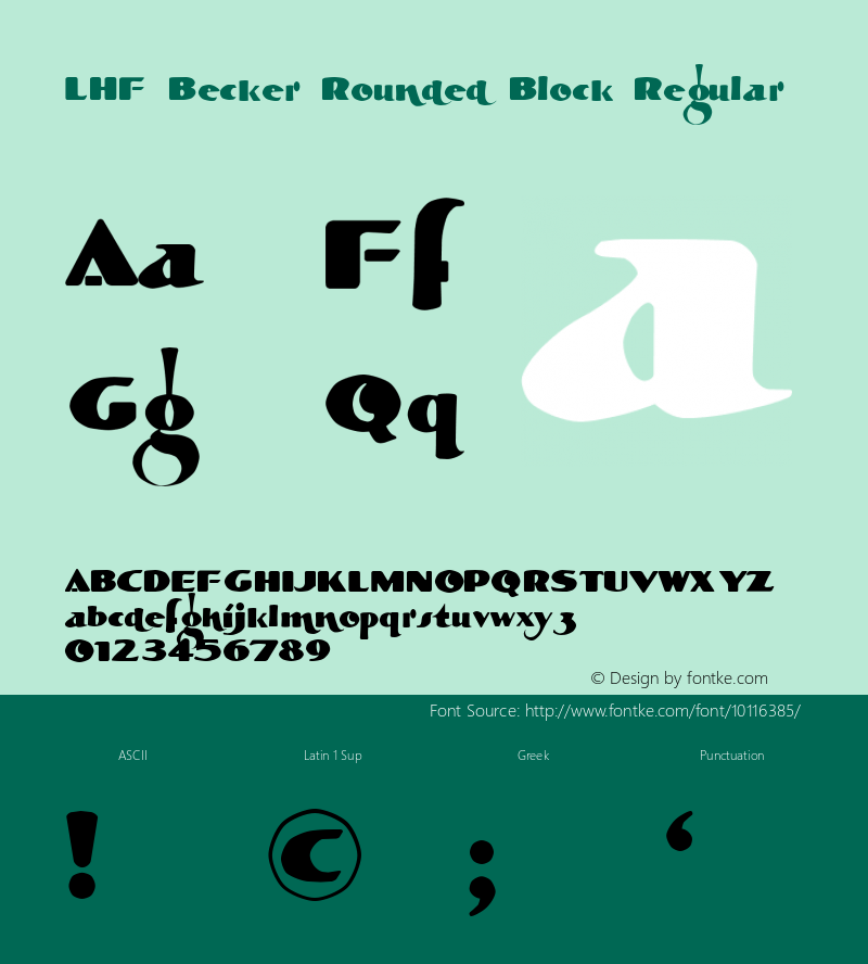 LHF Becker Rounded Block Regular Version 0.00 Font Sample