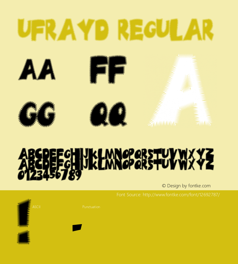 Ufrayd Regular Macromedia Fontographer 4.1 4/25/97 Font Sample