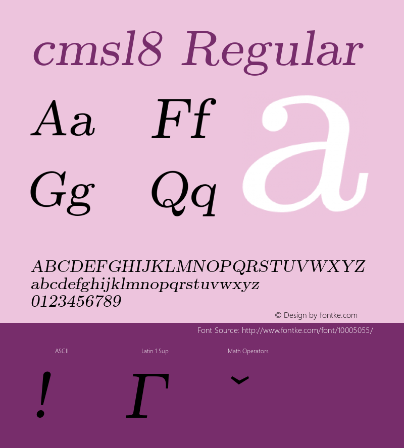 cmsl8 Regular 1.1/12-Nov-94 Font Sample