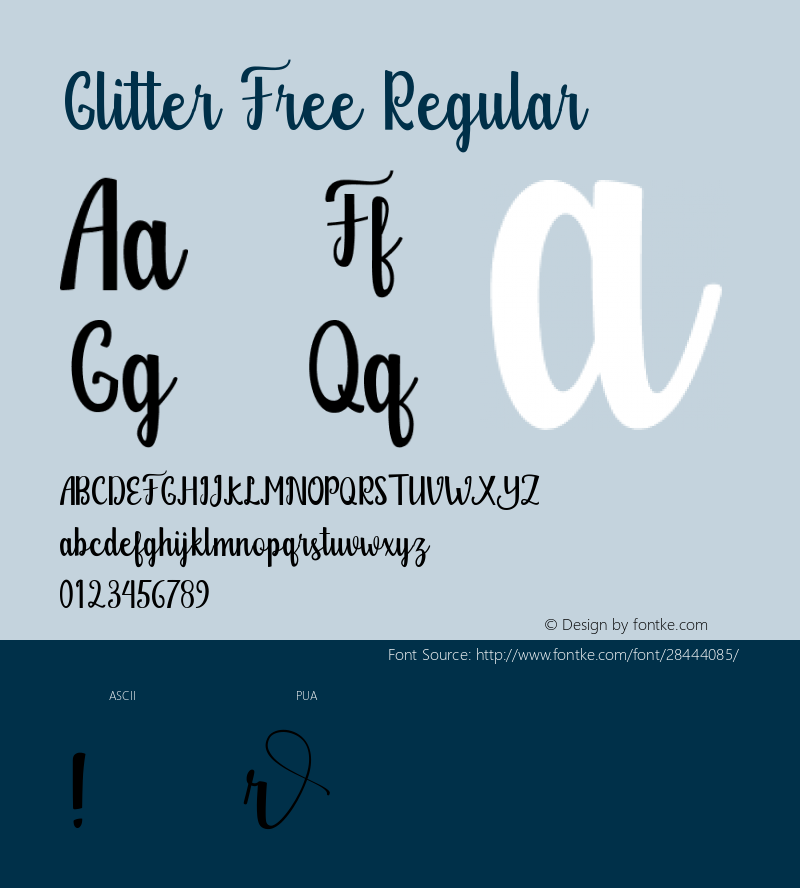 Glitter Free Version 1.000 Font Sample