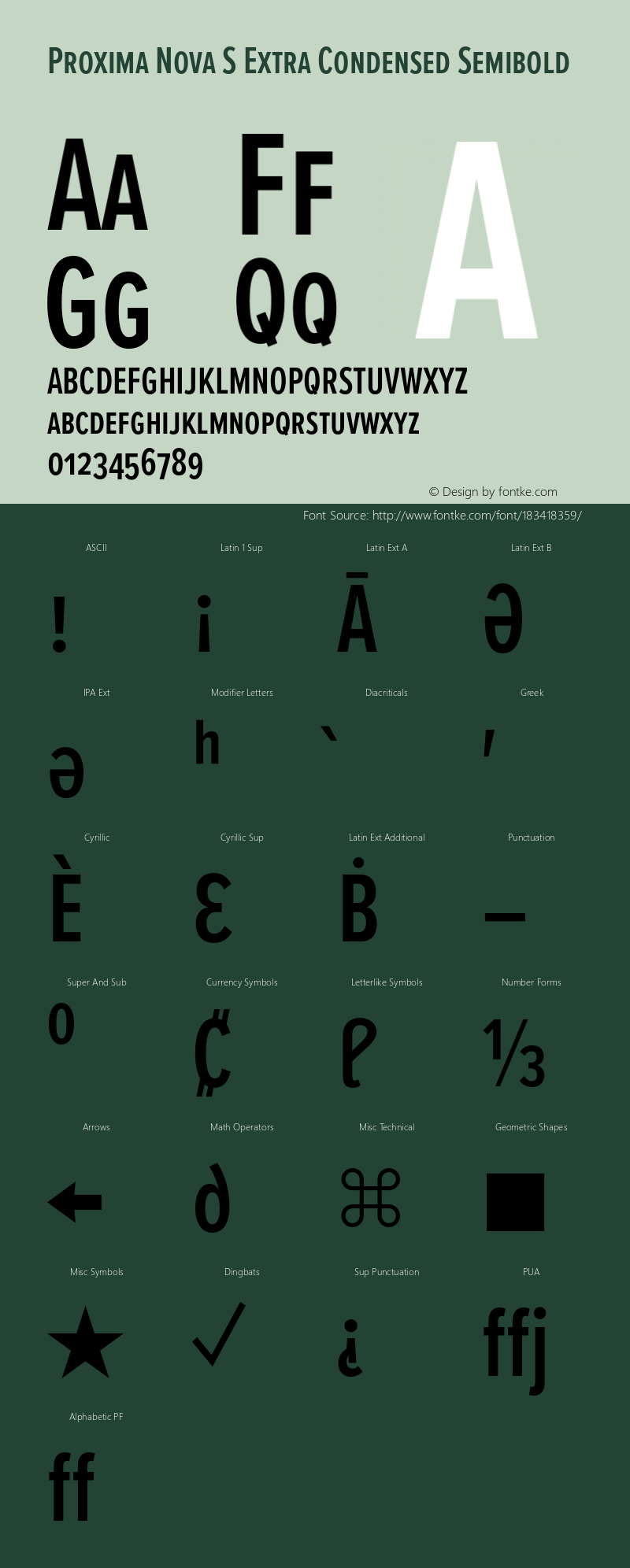 Proxima Nova S ExCn Semibold Version 3.018;PS 003.018;hotconv 1.0.88;makeotf.lib2.5.64775图片样张