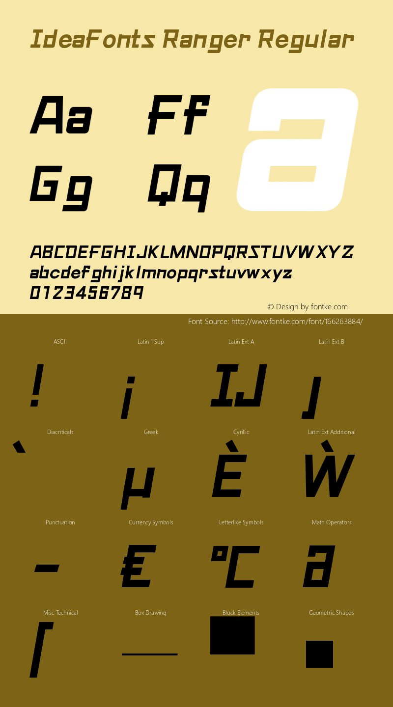 IdeaFonts Ranger Version 1.00 Font Sample