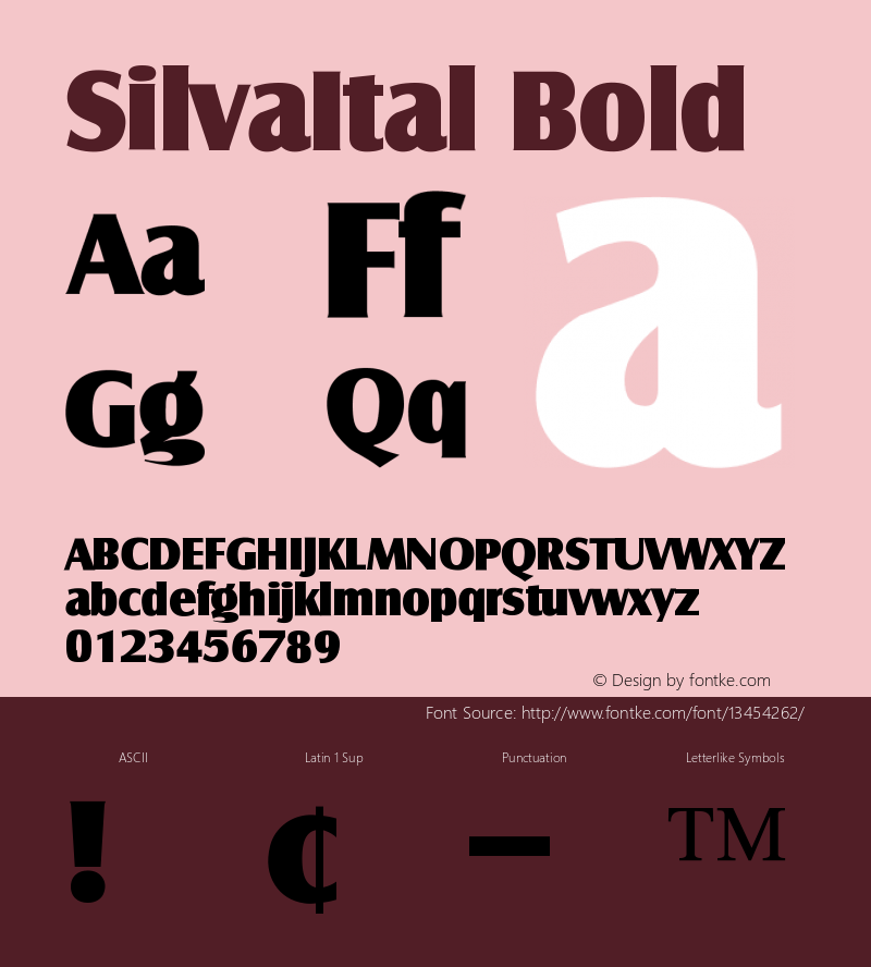 SilvaItal Bold Version 001.001 Font Sample