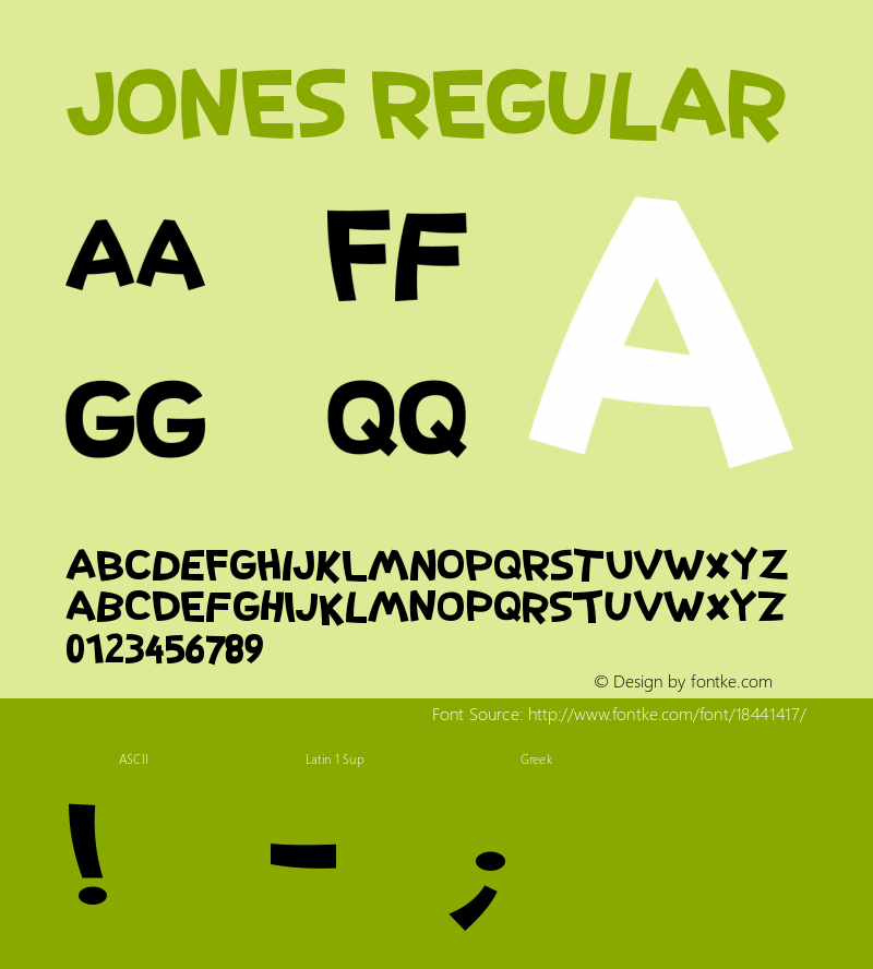 Jones Regular Version 1.00 October 22, 2016, initial release Font Sample