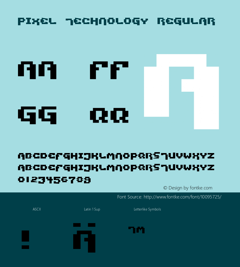 Pixel Technology Regular 1.01 Font Sample
