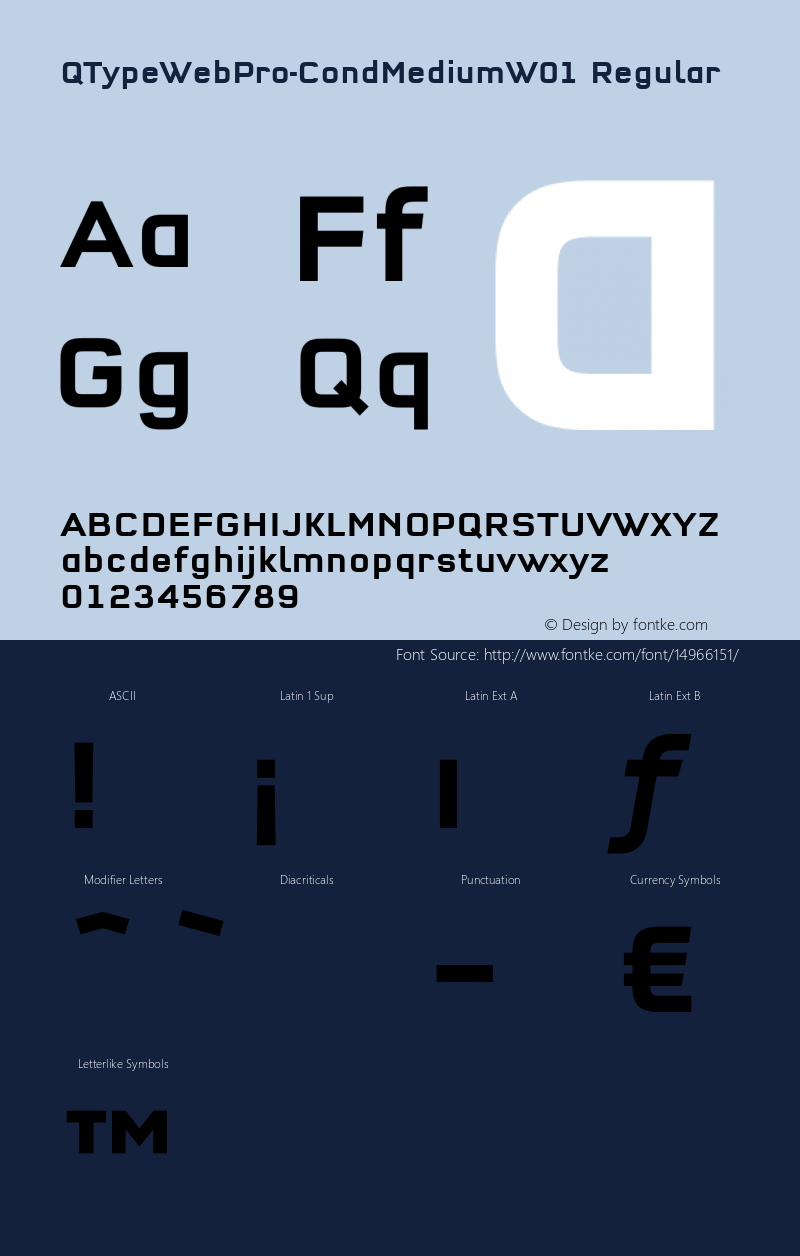 QTypeWebPro-CondMediumW01 Regular Version 7.504 Font Sample