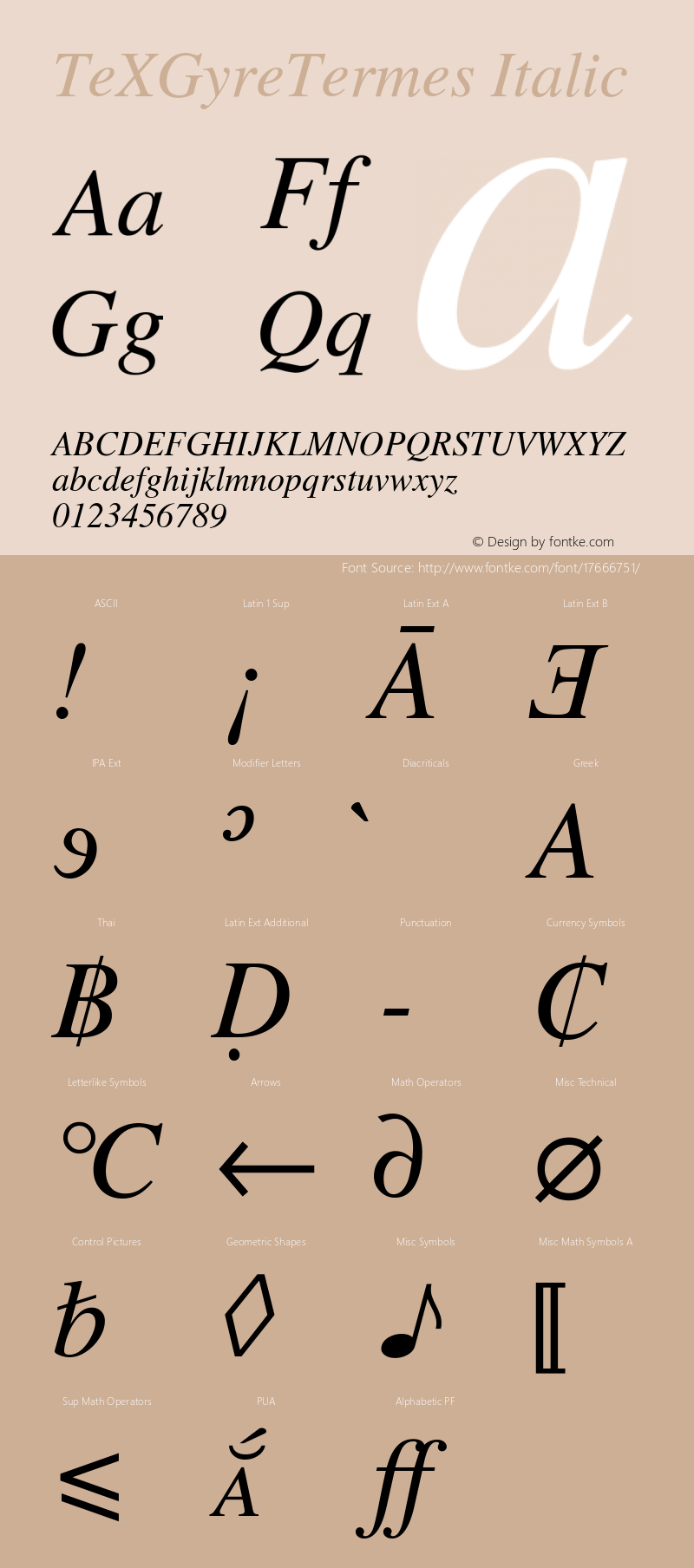 TeXGyreTermes Italic Version 2.004;PS 2.004;hotconv 1.0.49;makeotf.lib2.0.14853 Font Sample