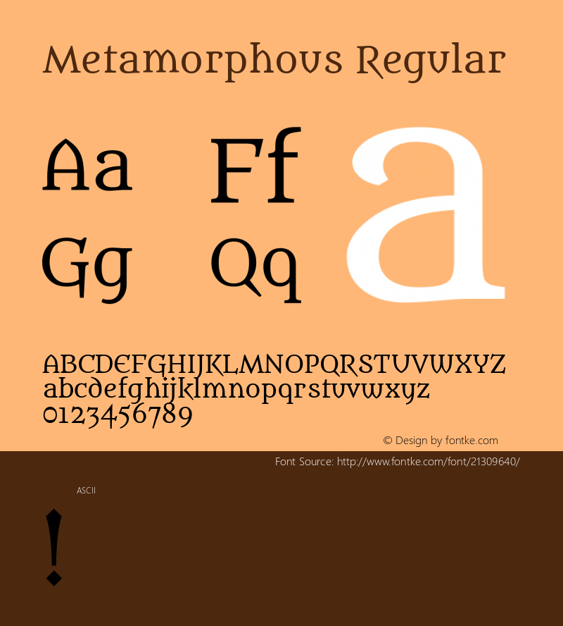 Metamorphous Regular  Font Sample